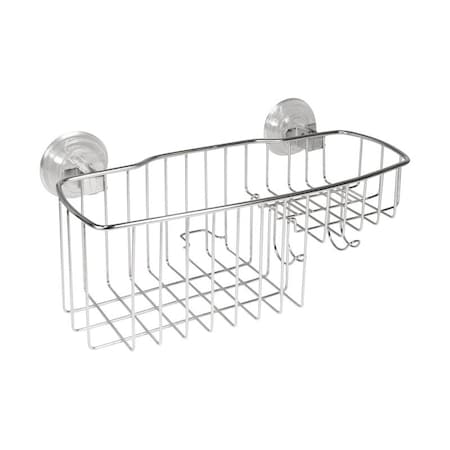 Interdesign InterDesign Reo Power Lock Silver Stainless Steel Shower Basket 41720